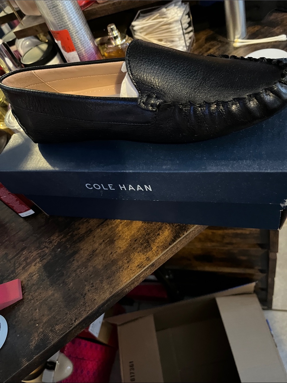 Cole Haan Black Leather Women’s Slip-On Loafers